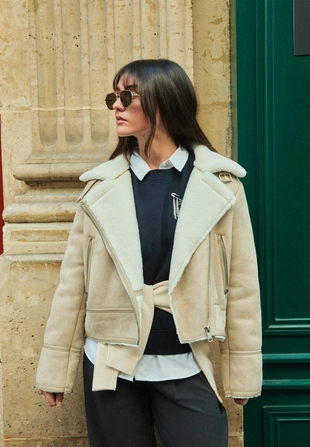 Двусторонняя байкерская куртка под искусственную замшу- Заказать в России