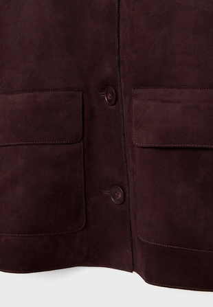 Куртка с карманами из искусственной замши- Заказать в России