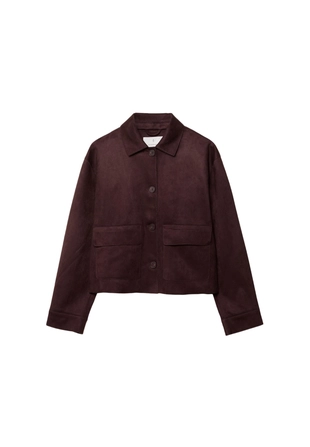 Куртка с карманами из искусственной замши- Заказать в России