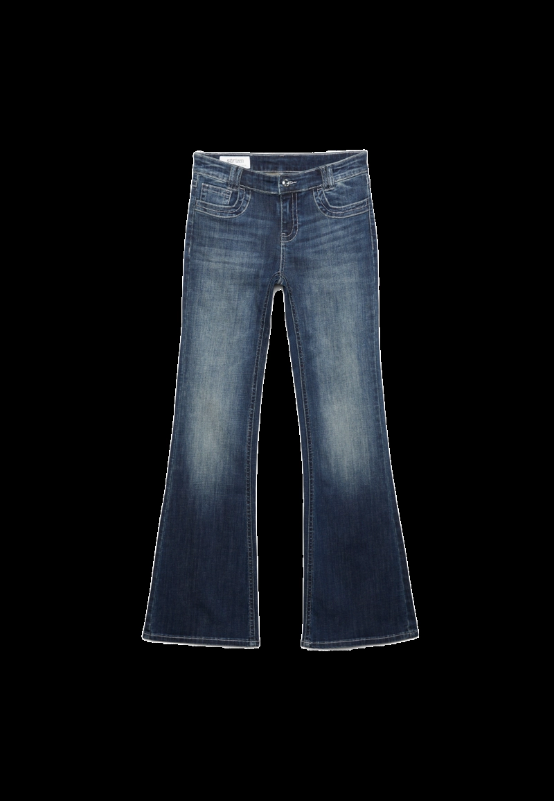 Джинсы клеш с вышивкой на карманах