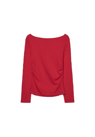 Футболка с длинными рукавами и сборками- Заказать в России