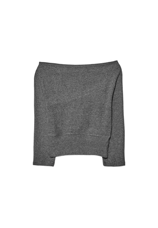 Трикотажная футболка с вырезом-лодочкой и поясом- Заказать в России