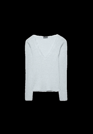 Бесшовная футболка с кружевом- Заказать в России