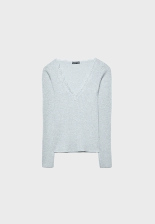 Бесшовная футболка с кружевом- Заказать в России