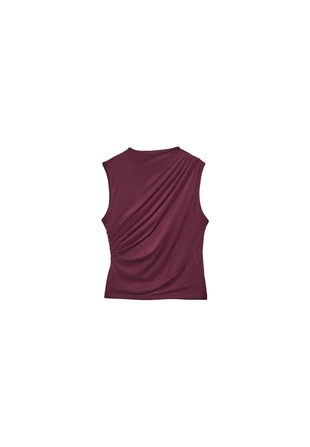 Футболка из полупрозрачной ткани со сборками- Заказать в России