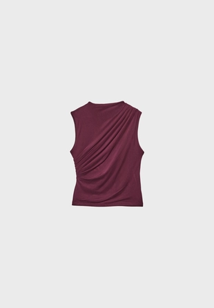 Футболка из полупрозрачной ткани со сборками- Заказать в России