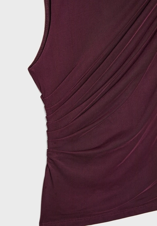 Футболка из полупрозрачной ткани со сборками- Заказать в России