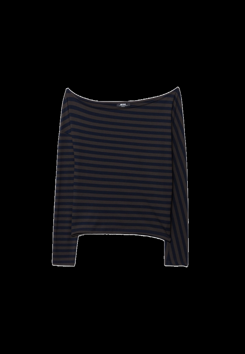 Асимметричная полосатая футболка