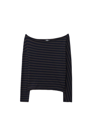 Асимметричная полосатая футболка- Заказать в России