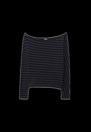 Асимметричная полосатая футболка- Заказать в России