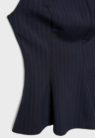 Топ в полоску без рукавов с баской- Заказать в России