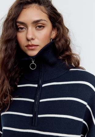 Трикотажный джемпер на молнии- Заказать в России