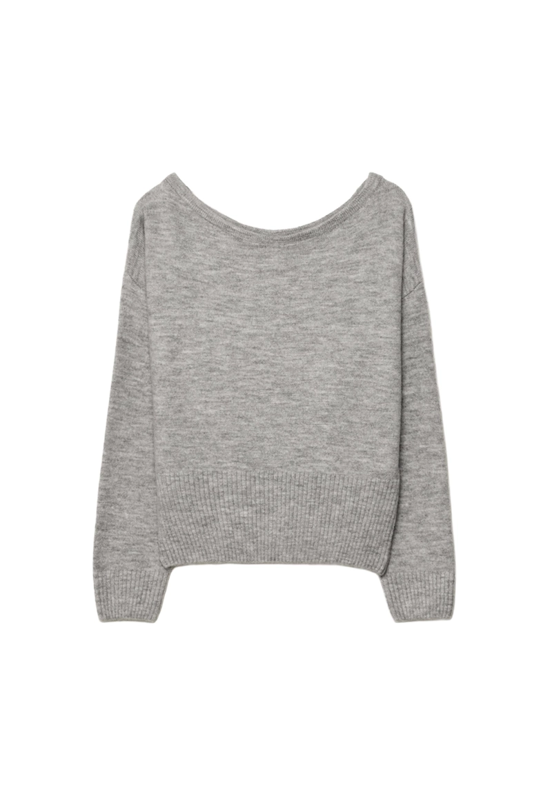 Мягкий вязаный джемпер с вырезом-лодочкой