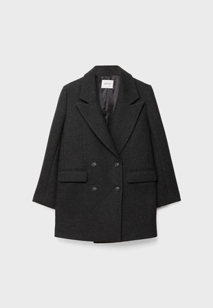 Пальто из ткани в елочку стандартной длины- Заказать в России