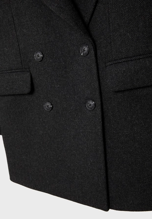 Пальто из ткани в елочку стандартной длины- Заказать в России