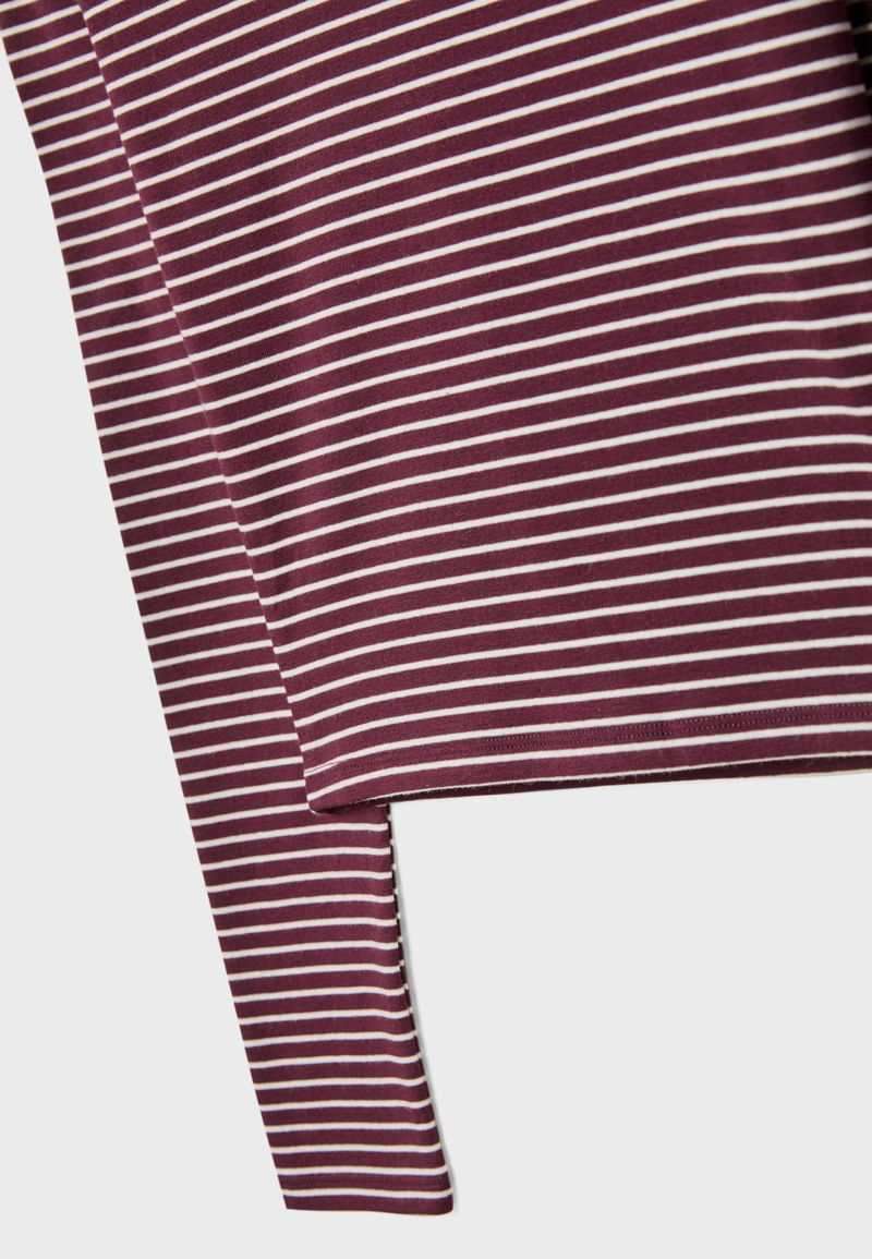 Базовая хлопковая футболка в полоску с длинными рукавами