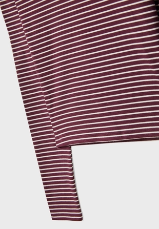 Базовая хлопковая футболка в полоску с длинными рукавами- Заказать в России