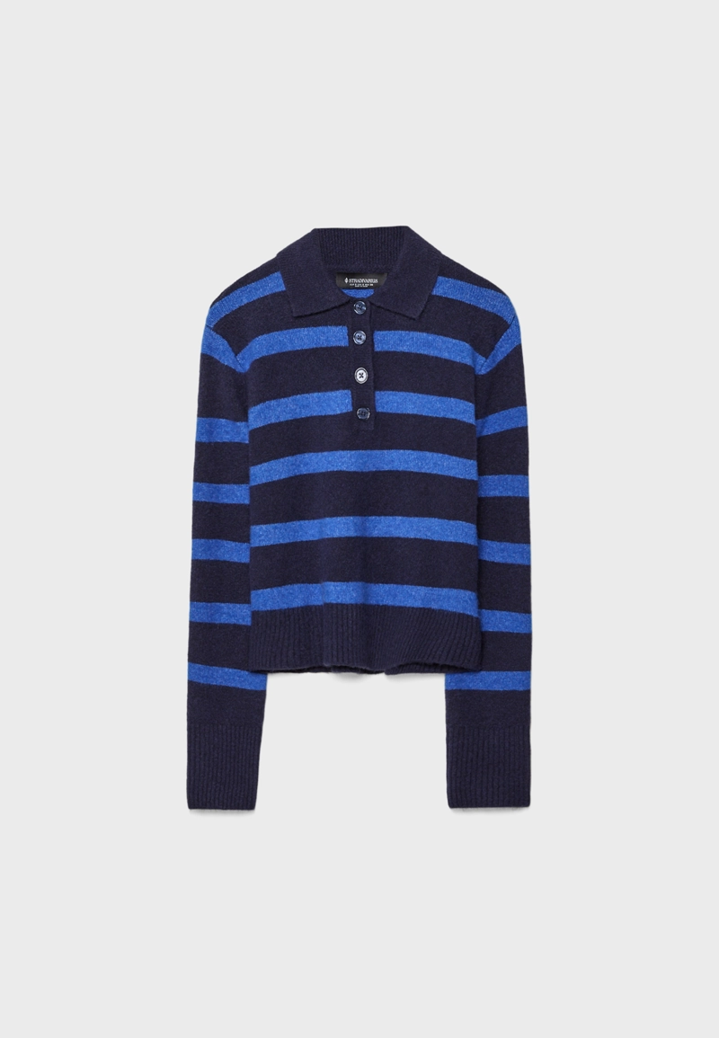 Полосатый свитер-поло