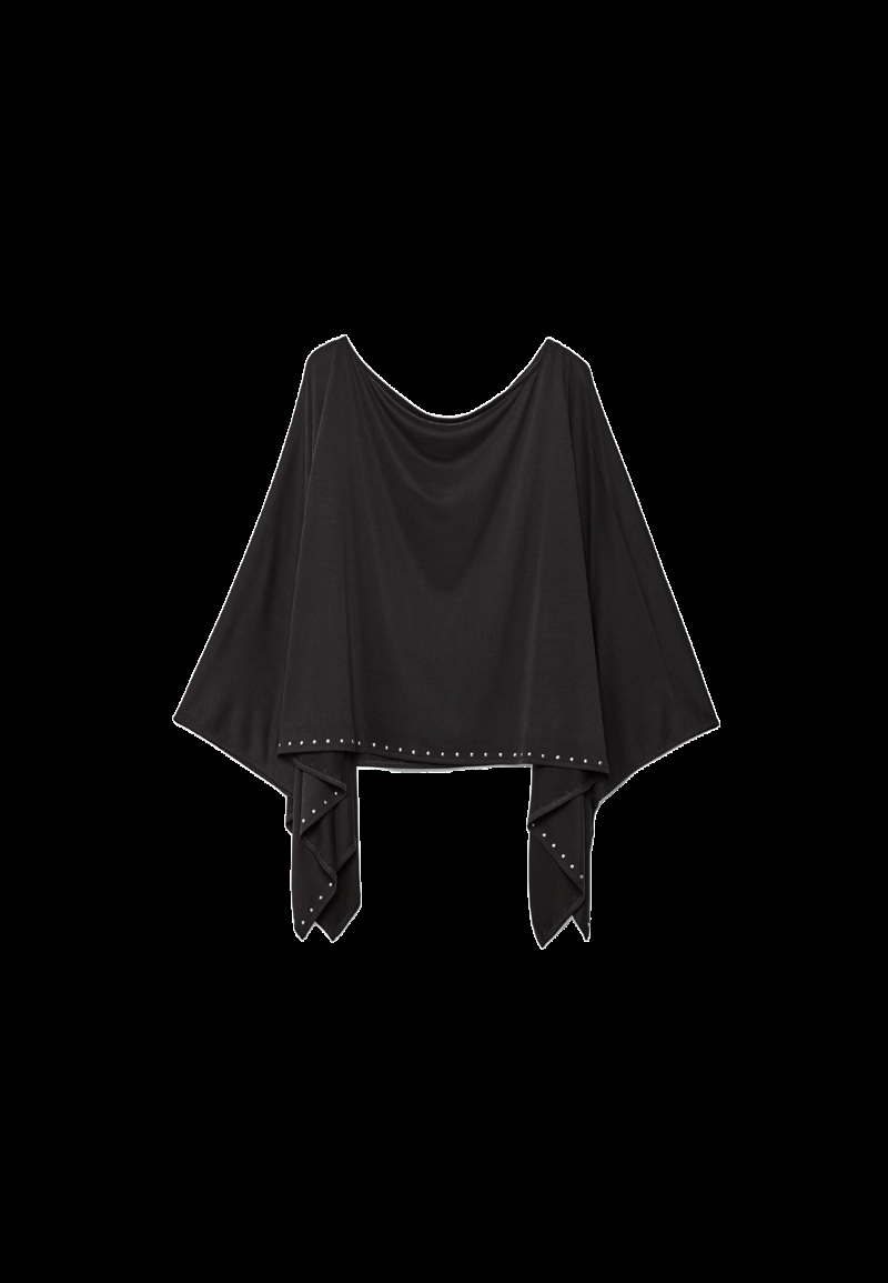 Кейп из ткани купро с заклепками