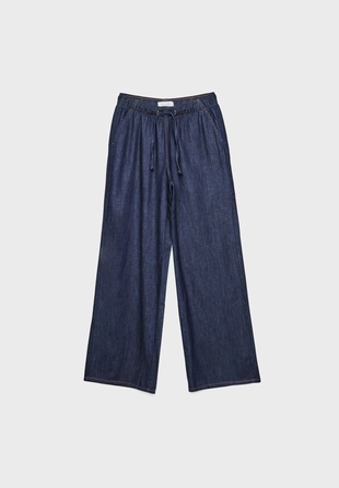 D35 струящиеся джинсовые брюки на шнурке- Заказать в России