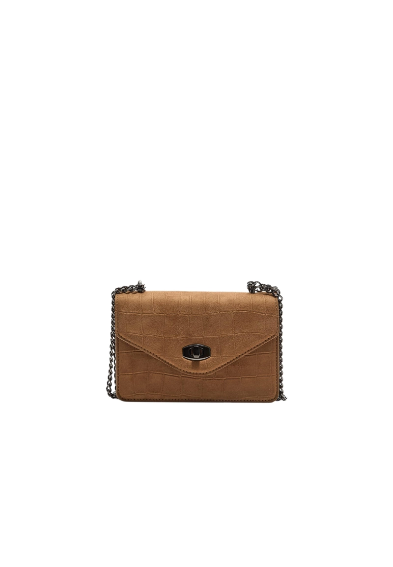 Сумка с плечевым ремнем и текстурной застежкой