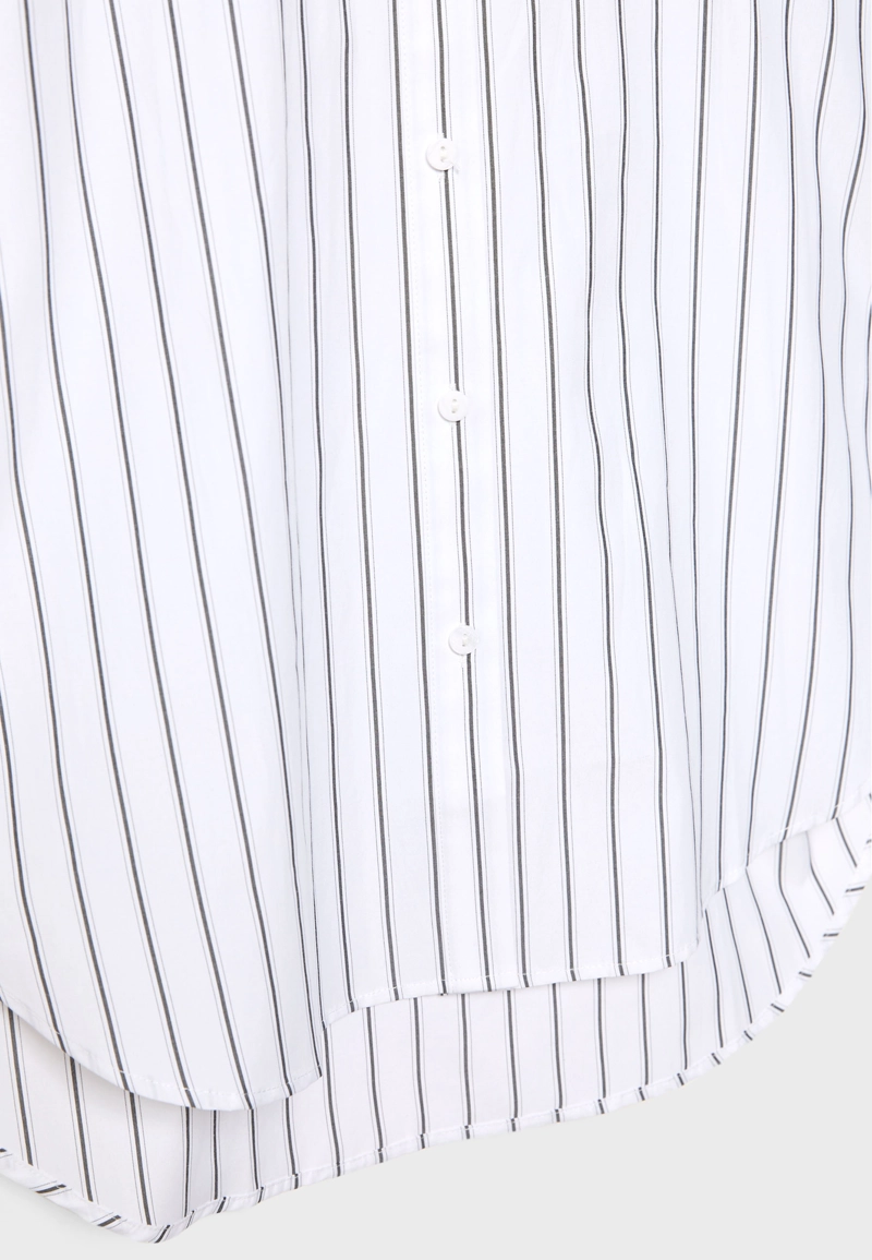 Длинная рубашка в полоску из поплина