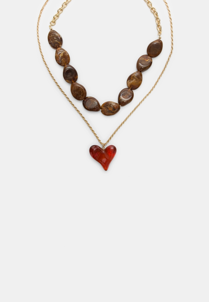 Набор из 2 колье в форме сердца