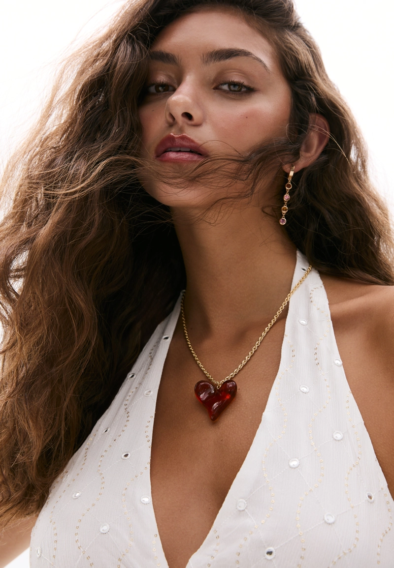 Набор из 2 колье в форме сердца