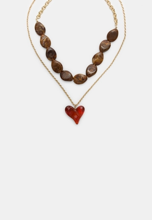 Набор из 2 колье в форме сердца- Заказать в России