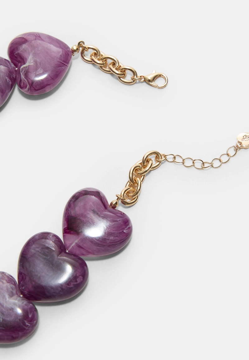 Объемное колье «Сердечки»