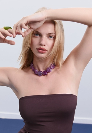 Объемное колье «сердечки»- Заказать в России