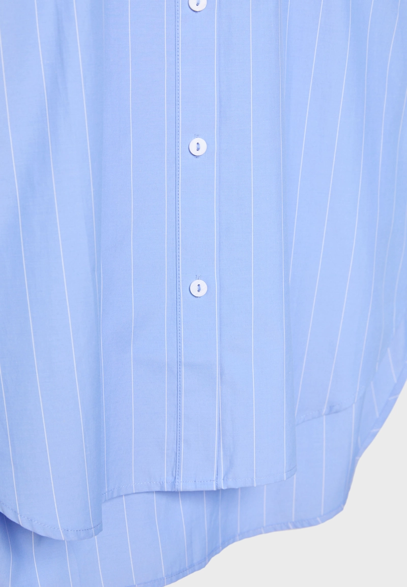 Длинная рубашка в полоску из поплина