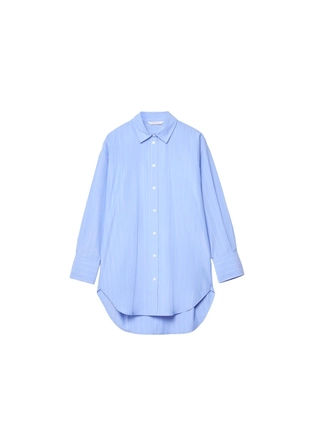 Длинная рубашка в полоску из поплина- Заказать в России