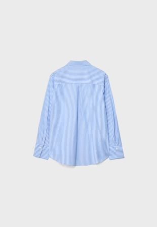 Базовая рубашка в полоску из поплина с карманом- Заказать в России