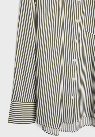 Базовая рубашка в полоску из поплина с карманом- Заказать в России