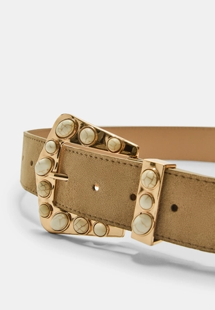 Ремень с пряжкой и камнями- Заказать в России