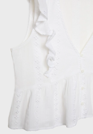 Свободный топ с вышивкой и воланами- Заказать в России