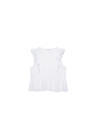 Свободный топ с вышивкой и воланами- Заказать в России