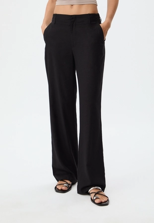 Прямые струящиеся брюки под льняную ткань- Заказать в России