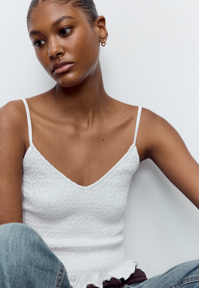 Топ на бретельках с резинками