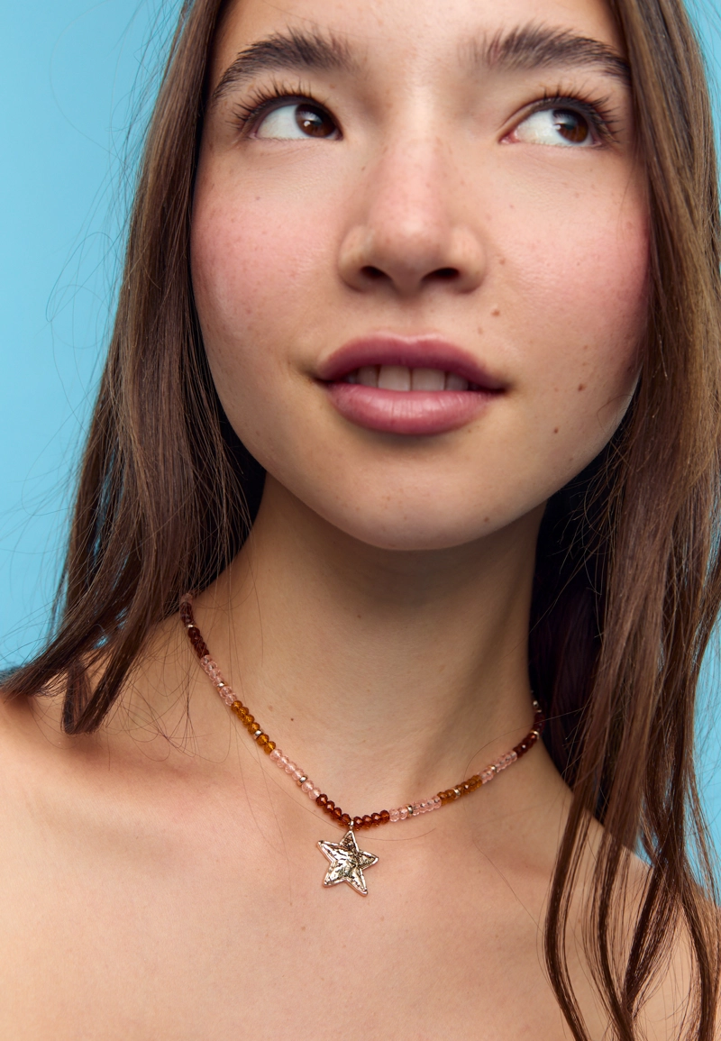Набор из 2 ожерелий с бусинами и звездой