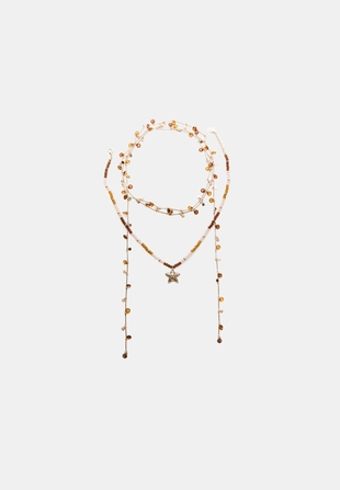 Набор из 2 ожерелий с бусинами и звездой- Заказать в России