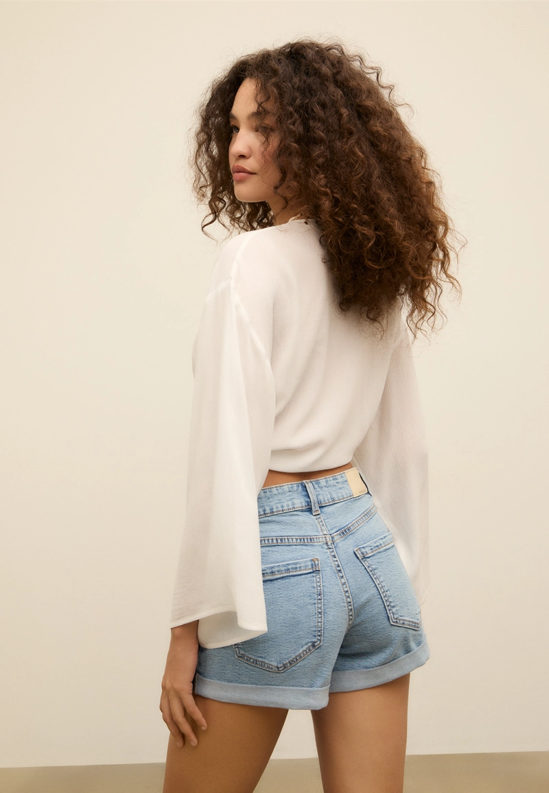 D85 Шорты mom slim