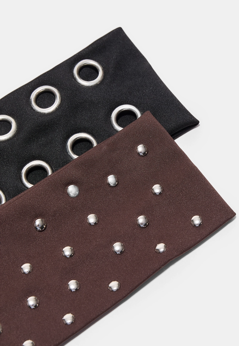 Набор из 2 резинок для волос с заклепками