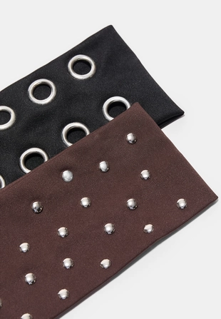 Набор из 2 резинок для волос с заклепками- Заказать в России