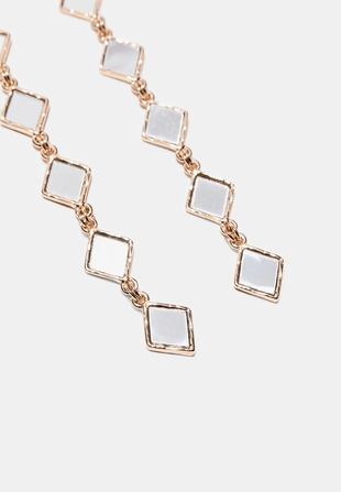 Длинные серьги с эффектом стекла- Заказать в России