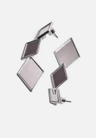 Серьги-ромбы с эффектом стекла- Заказать в России