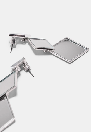 Серьги-ромбы с эффектом стекла- Заказать в России