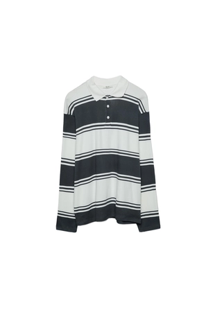 Футболка-поло оверсайз в полоску- Заказать в России