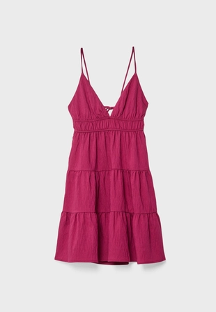 Короткое струящееся платье с завязками на спине- Заказать в России